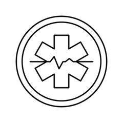 emergency ambulance hospital sign line icon vector illustration