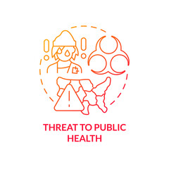Threat to public health red gradient concept icon