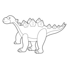 Coloring book for kids, dinosaur. Vector isolated on a white background