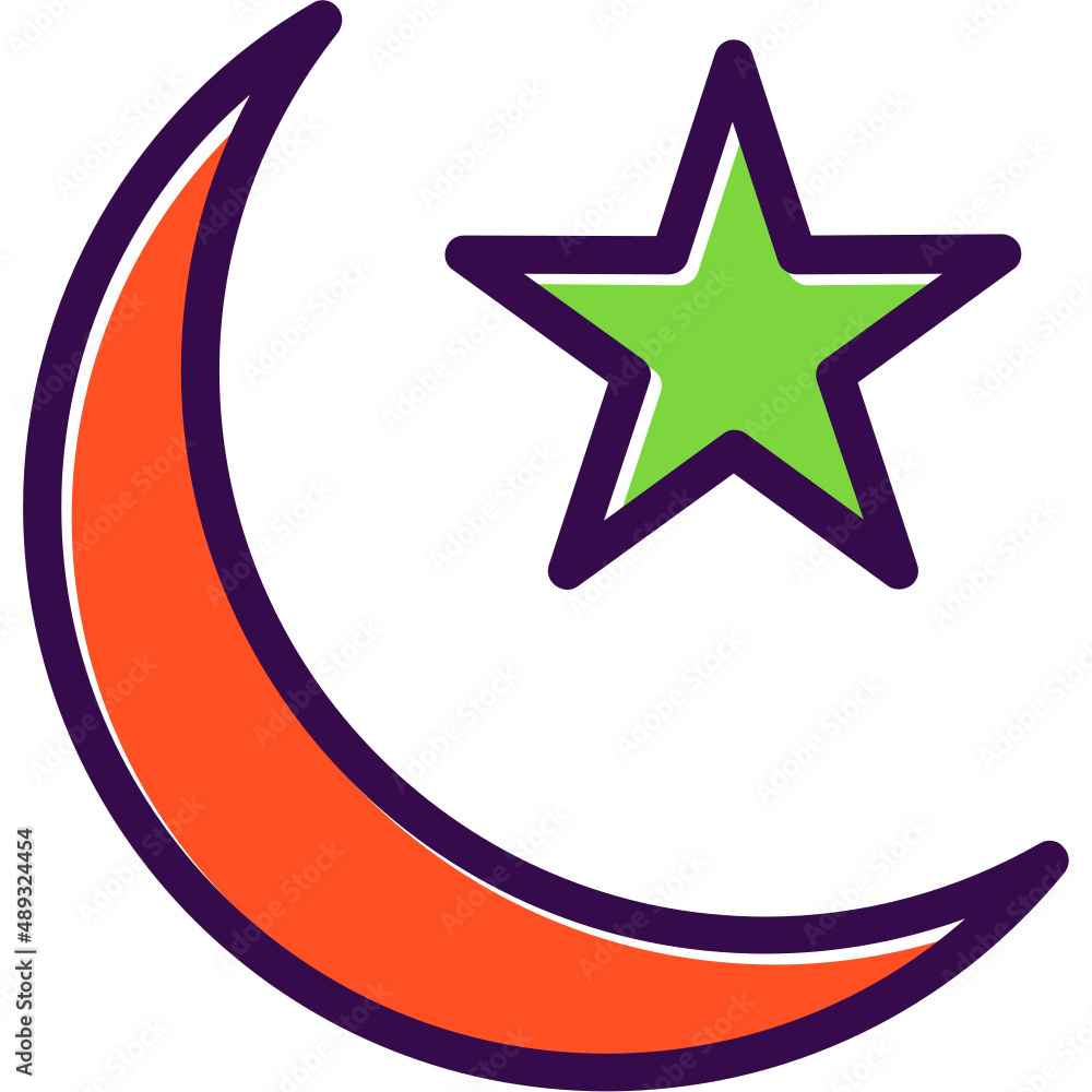 Poster Star And Crescent Icon