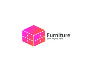 modern furniture logo. simple,unique logo for corporate branding and graphic design .chair,table,cupboard,lamp icon. vector illustration