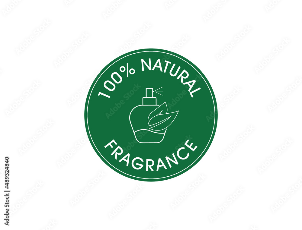 Sticker 100% natural fragrance icon vector illustration 