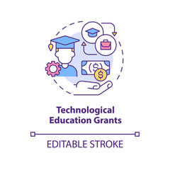 Technological education grants concept icon
