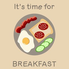 Egg and bacon for breakfast 