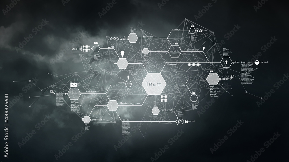 Aufkleber social web network background image