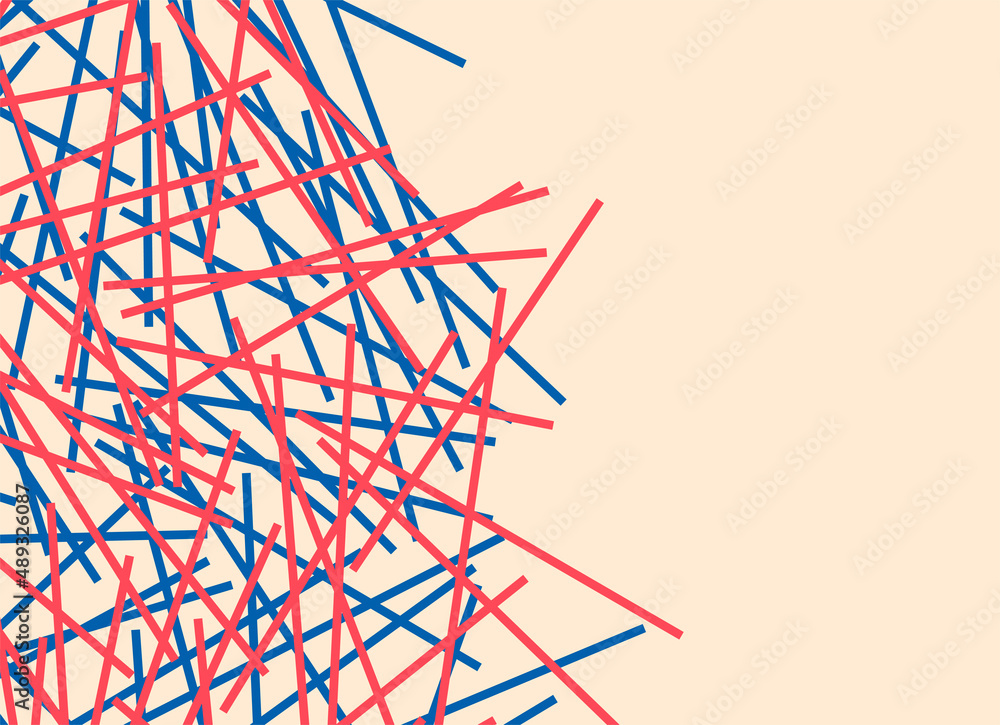 Poster simple background with abstract irregular stick pattern and with some copy space area