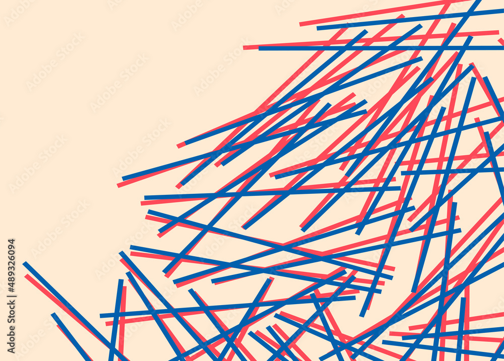 Poster simple background with abstract irregular stick pattern and with some copy space area