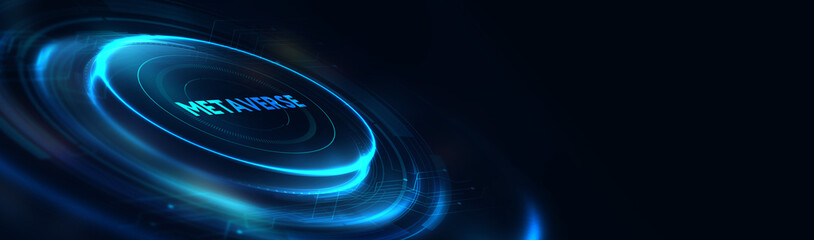 Metaverse virtual world, metaverse digital world intelligent futuristic interface technology. 3d illustration