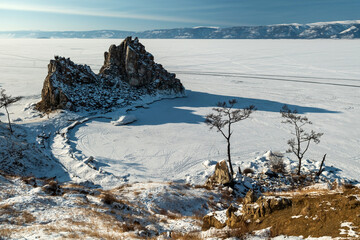 Rock Shamanka the most popular place in baykal lake