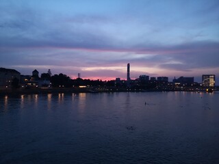 sunset over the city