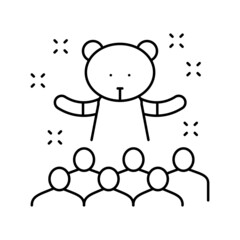 animator kids show line icon vector illustration