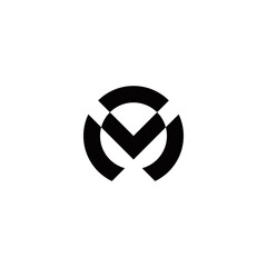 m initial logo design vector template