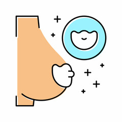 silicone pad for breast nipples color icon vector illustration