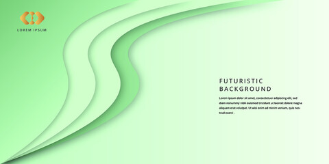 Minimal geometric background. soft green, dynamic shape composition. vectors.