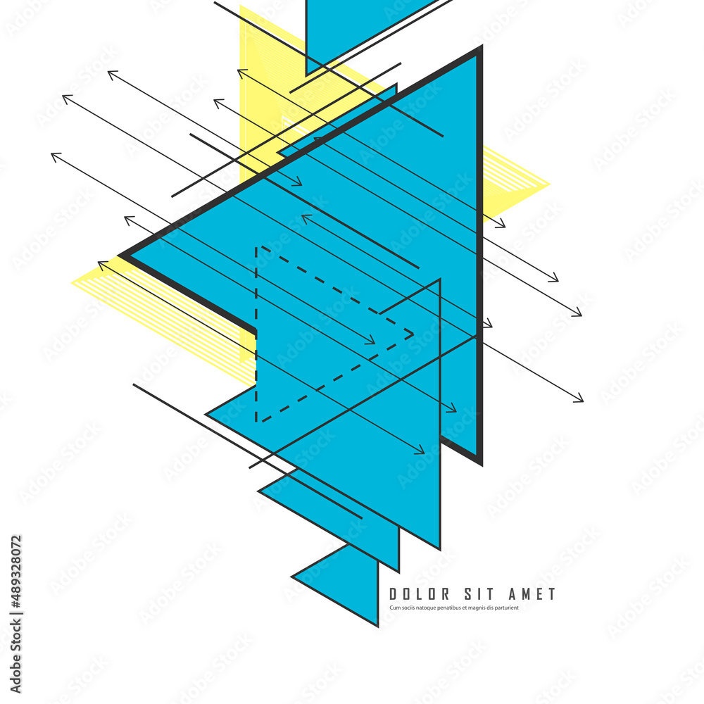 Aufkleber triangle pattern with lines. vector design. geometrical, future science geometric shapes