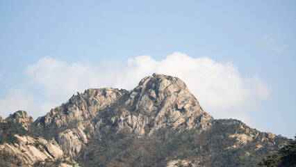Bukhansan Mountain peak and sky.