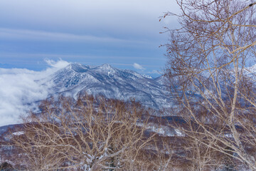 三田原山より望む厳冬の黒姫山