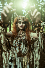 Fototapeta premium ritual of shaman woman