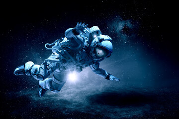 Fototapeta na wymiar Astronaut and space exploration theme.