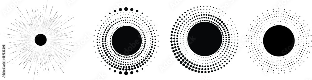 Aufkleber halftone dots in circle form. round logo . vector dotted frame . design element