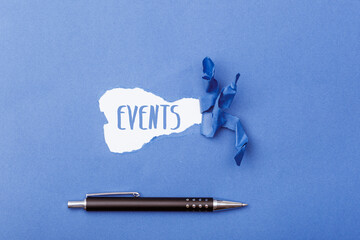 Events message on Paper torn ripped opening