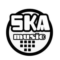 Ska music logo with check pattern circular outer border