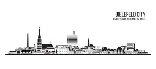 Obraz premium Cityscape Building Abstract Simple shape and modern style art Vector design - Bielefeld city