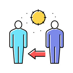 safe distance human color icon vector illustration