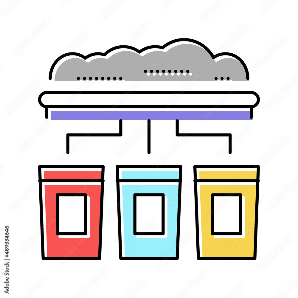 Poster garbage sorting machine color icon vector illustration