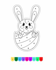 Color by Number Easter Coloring Pages for Kids