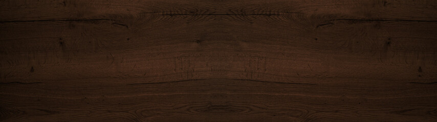 Dark old brown rustic wooden texture - wood timber oak floor, parquet laminate top view flooring background panorama long banner