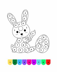 Color by Number Easter Coloring Pages for Kids