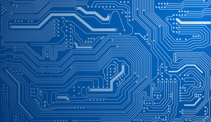 A blue background of circuits and technology