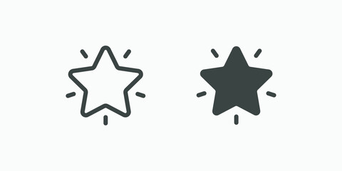 Star, favorite icon vector set. Rate, rank symbol