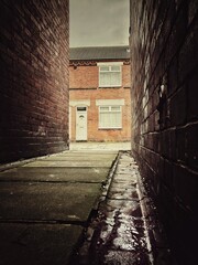 Terraced houses and back alleys in the North of UK
