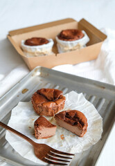 Delicious homemade pastry. Mini Chocolate Burnt Cheesecake. Great for home party, birthday treats or family gatherings or between meals snack