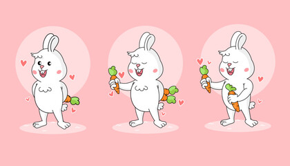 Character of rabbit on pink pastel with easter,Drawing vector illustration.
