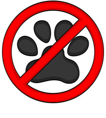 Not allowing pets prohibiting sign for animals, forbidden animals icon