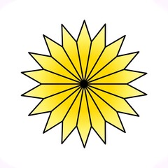 Abstract illustration of the sun. Schematic representation of the sun. Sun Icon.