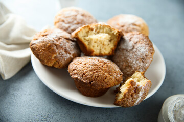 Homemade nut muffins with vanilla