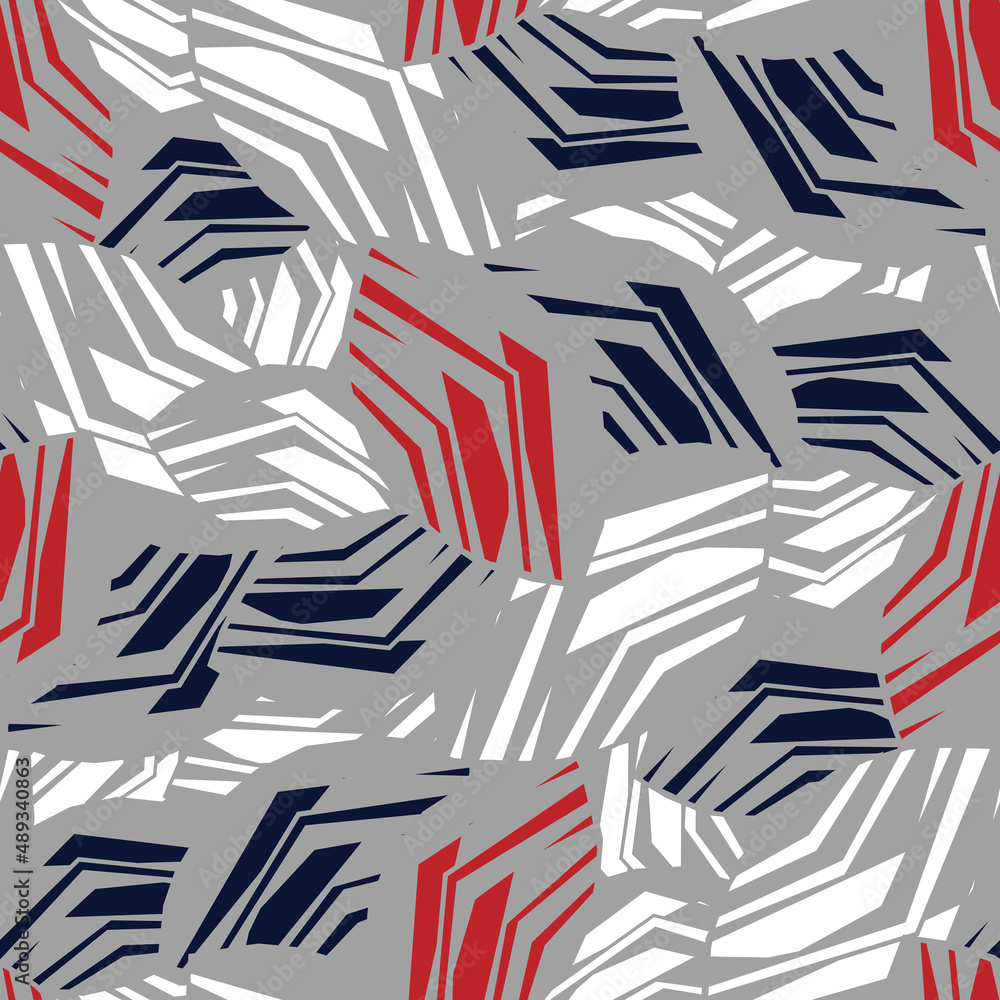 Poster seamless abstract pattern with the image of geometric broken lines and stripes