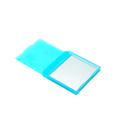 Blue mirror makeup isolated on white