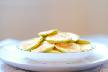 Zucchini pancakes. Traditional vegan organic plant based food. Healthy lifestyle, handmade, zucchini, cooking at home, balanced diet, grilled vegetables, vegan food, in my kitchen, organic gardening.