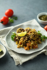 Meatballs with couscous and pesto