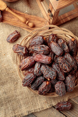 Dates fruits on a kitchen table.