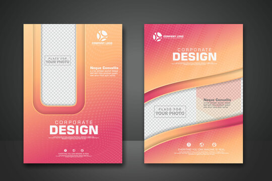 Cover design template with transparent background can insert photos. Vector Illustration