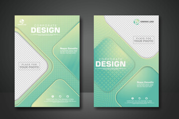 Cover design template with transparent background can insert photos. Vector Illustration