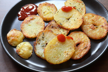 Ketchup and crispy french fries