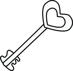 heart shaped key, symbol of love