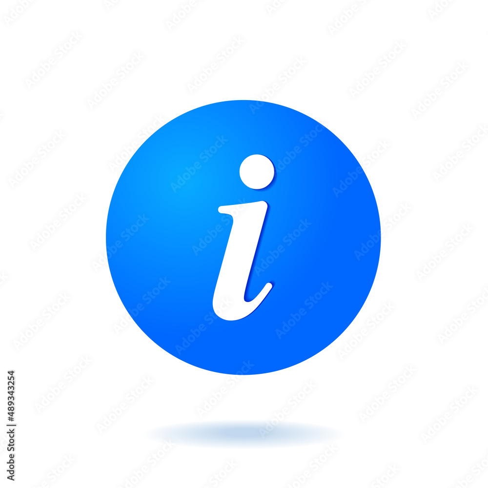 Poster 3d isolated vector elements. minimal modern faq, info, information icon amblem symbol. 3d blue bubbl